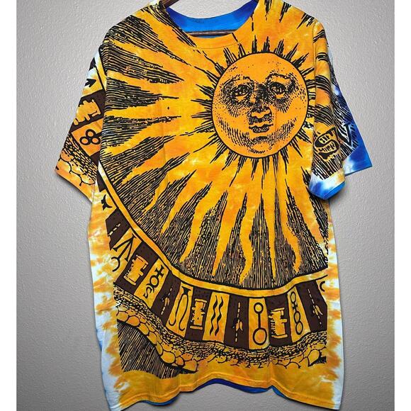 🌞 Liquid Blue 🌛 “Sun & Moon” Double-Sided Graphic Tee – Size XL - Picture 1 of 8
